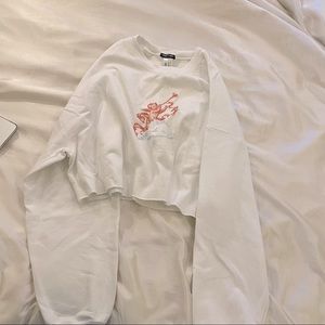 Nasty Gal Cherub cottage core cropped sweatshirt